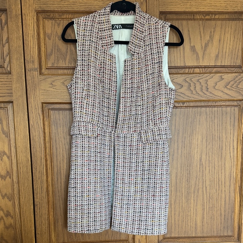 Zara Multicolor Tweed Vest